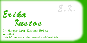 erika kustos business card